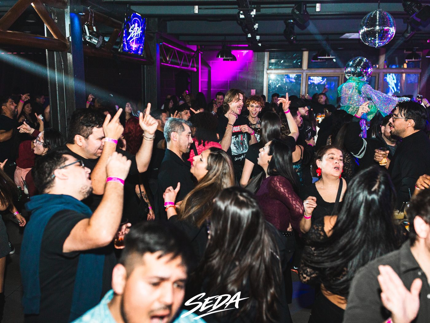 Público bailando bajo las luces de SEDA